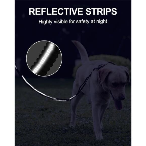 Tactical Dog Leash Heavy Duty, 4-6FT Shock Absorbing Bungee Lead with 2 Padded - Picture 13 of 14